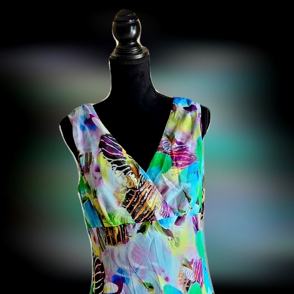 #C4 Tropical Floral Print Sleeveless Summer Dress - Picture 6 of 9